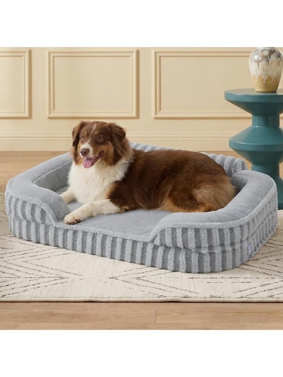 Other - NWT LE SURE Cute Cozy High Back Orthopedic Dog Beds Large Sized Dog,35" Grey